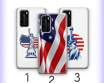USA Flag 2 Phone Case Cover For Huawei P9 P10 P20 P30 P40 Lite PRO Plus LG G5 G6 Models Flag Of United States Of America American Flag Stars
