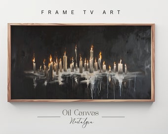 Halloween Decoration Spooky Candles Samsung Frame Tv Art, Spooky Season Wall Decor, Halloween Decoration, Digital Download