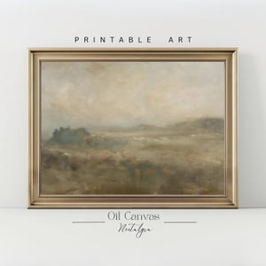 Printable Wall Art Moody Abstract Oil Painting, Rustic Minimalist Earth Tone Decor, Digital Download