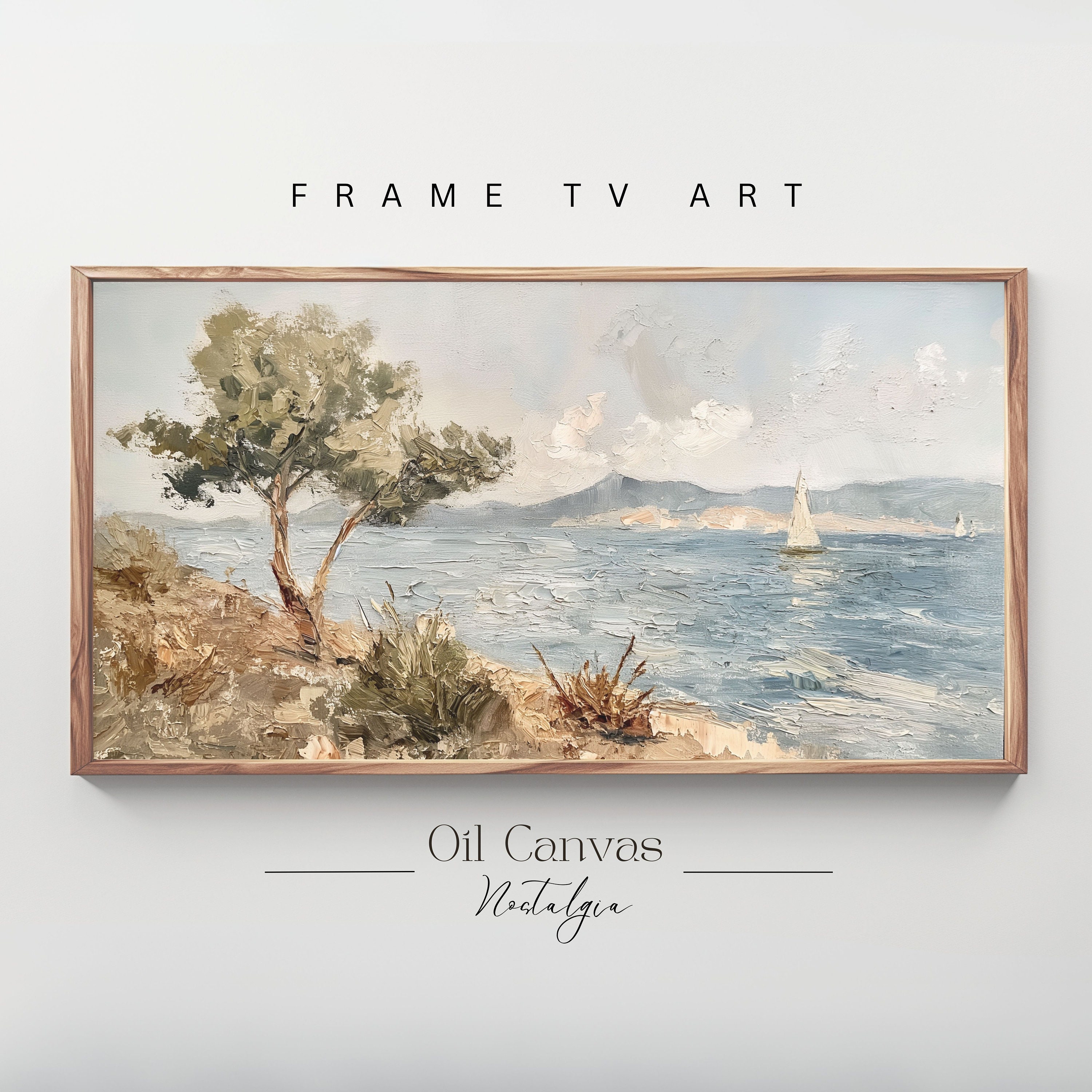 Quadro Su Tela Paesaggio Spiaggia E Mare &ndash; Stampa D&rsquo;Arte Per Decorazione Parete