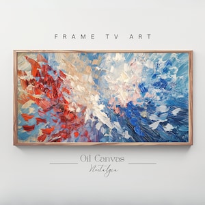Independence Day Samsung Frame TV Art, 4th of July Fireworks, Patriotic Red, Blue and White Art, American Flag, Instant Digital Download
