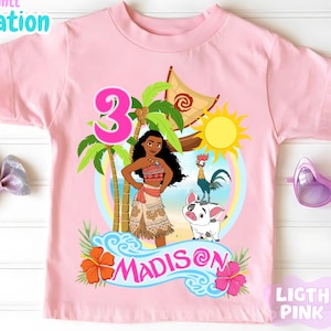 Princess Moana Birthday Shirt, Moana Birthday  Theme Party, Birthday Princess Tee, Personalized Family Shirt, Gift for Girls, PS04