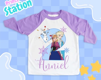 Personalized Princess Birthday Shirt: Elsa Anna Olaf Theme