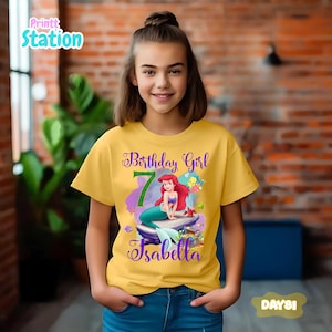 Personalized Princess Ariel Birthday Shirt: Mermaid Party Theme