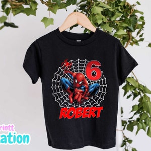 Spider Brithday Shirt, Spidey Birthday Theme Party, Personalized Family Shirt, Gift for Girls, Unisex Shirt SM10