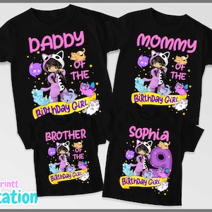 Custom Gamer Cat Birthday Girl Shirt: Personalized Family Unisex Shirt