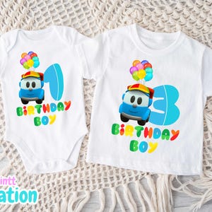 Personalized Truck Birthday Shirt: Matching Family Party Tee