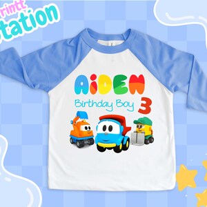 Personalized Truck Birthday Shirt, Matching Family Tee