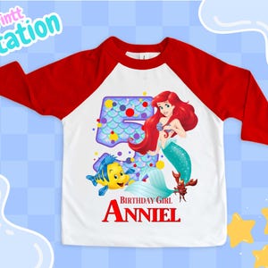 Personalized Little Mermaid Birthday Shirt: Ariel Party Theme