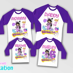 Custom Gamer Birthday Girl T-Shirt: Girly Cat Theme