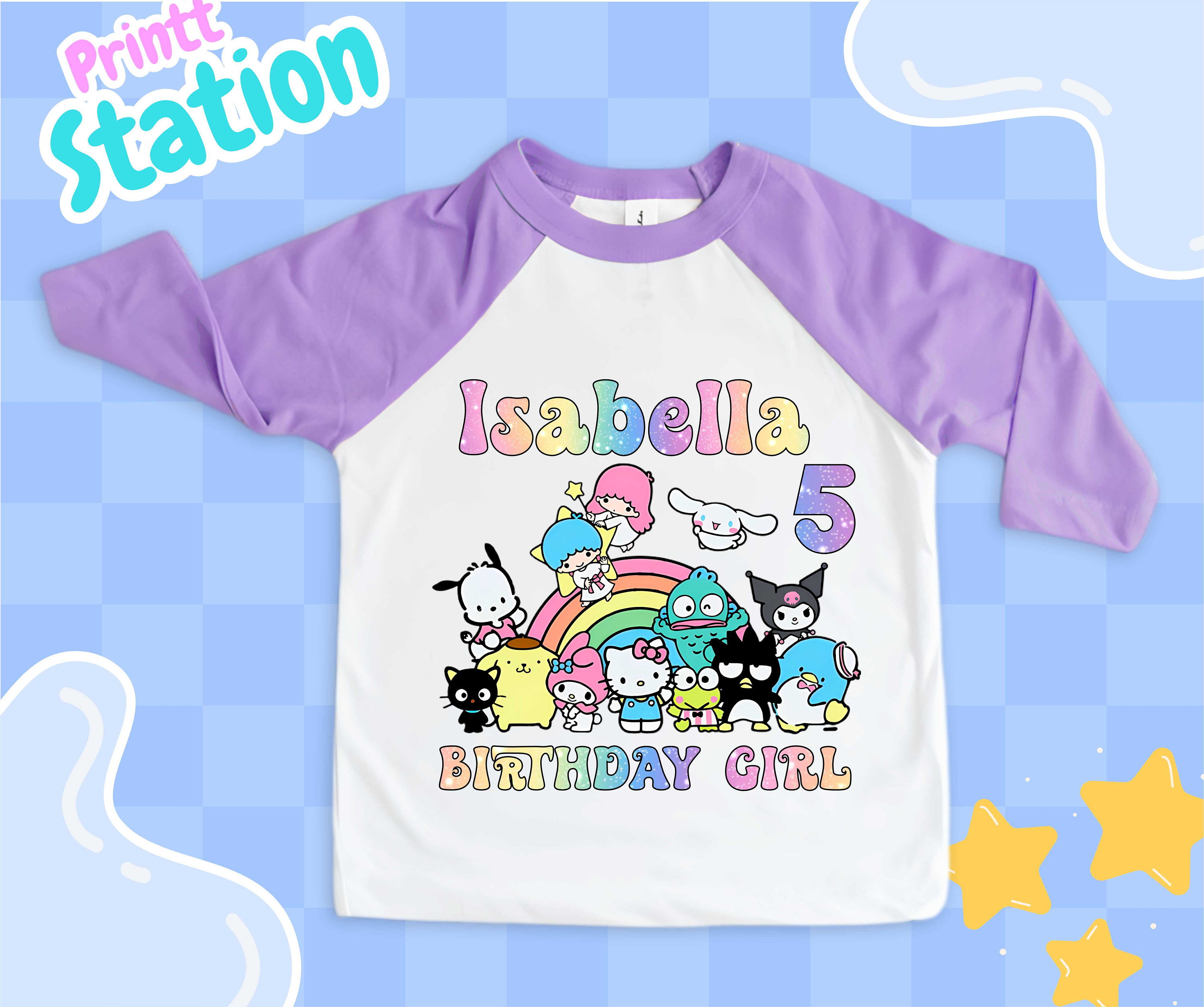 Kawaii Kitty Birthday Shirt: Personalized Cat Theme Party, Unisex