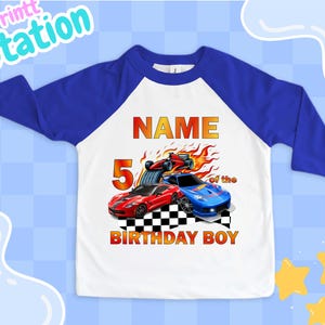 Kids Cars Brithday Shirt, Racing Cars Birthday Party Theme, Personalized Family Shirt, Gift for Girls, Unisex Shirt