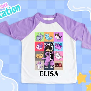 Custom Gamer Birthday Girl Shirt: Personalized Cat Family Tee