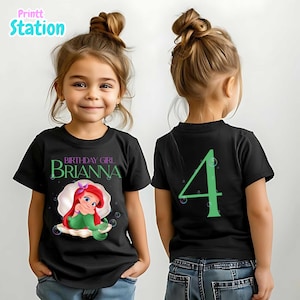 Personalized Little Mermaid Birthday Shirt: Ariel Party Theme