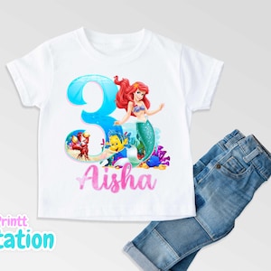 Personalized Little Mermaid Birthday Shirt: Ariel Theme Party