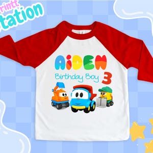 Truck Birthday Shirt: Little Truck Friends Party, Personalized Family Tee