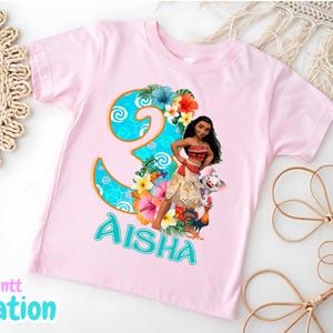 Princess Moana Birthday Shirt, Moana Birthday  Theme Party, Birthday Princess Shirt, Personalized Family Shirt, Unisex Shirt MO01