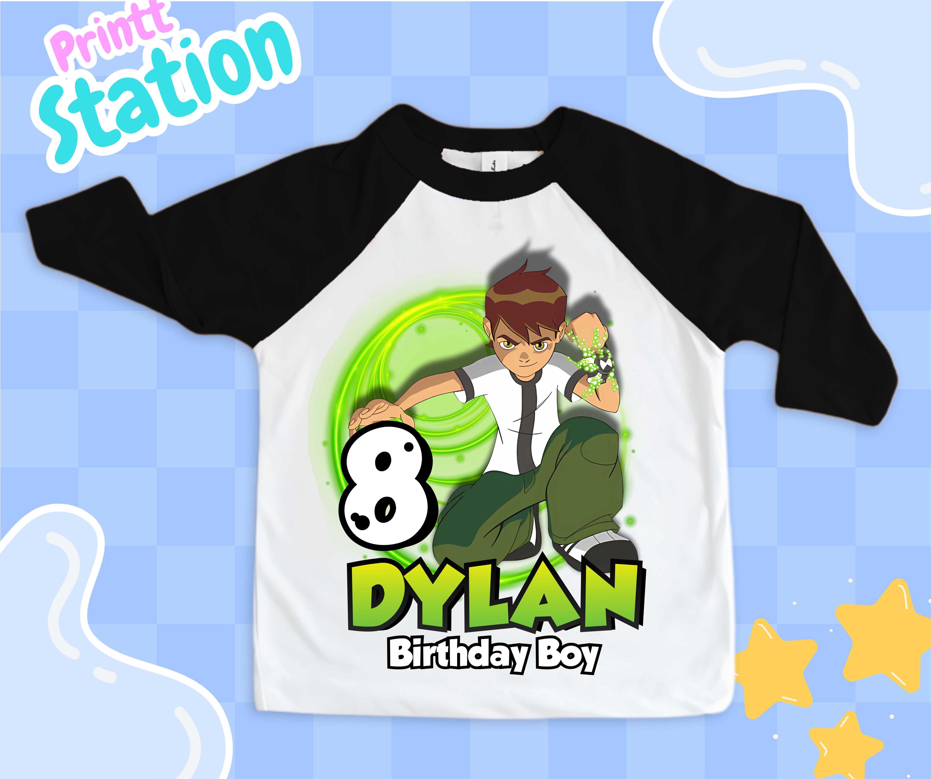 Inspired Ben Birthday T-Shirt: Aliens Gamer Theme, Personalized Family Shirt