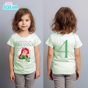 Personalized Little Mermaid Birthday Shirt: Ariel Theme Party