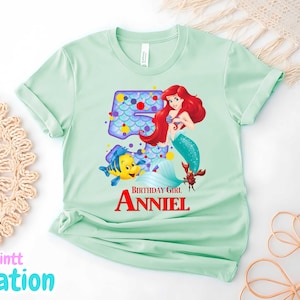Personalized Little Mermaid Birthday Shirt: Ariel Party Theme