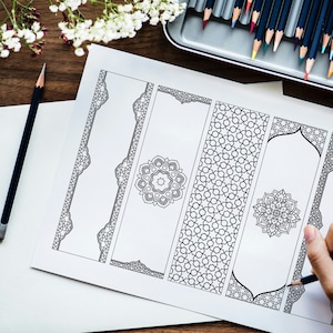 Islamic colouring bookmarks, Colouring bookmarks, Cute bookmark set, Kids colouring, Kids colouring activity, Islamic kids bookmark, Muslim