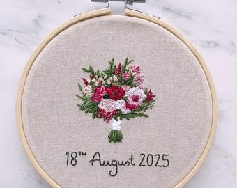 Hand-Embroidered Wedding Bouquet Keepsake (Miniature)