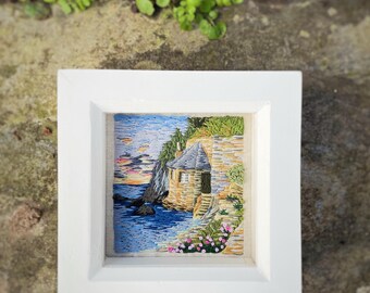 Hand Embroidered Landscape Artwork  (Framed)