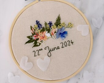 Hand-Embroidered Wedding Boutonnière Keepsake