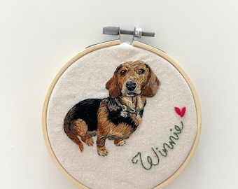 Hand-Embroidered Pet Portrait