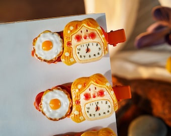 Kawaii Decoden Hair Clips, Cutecore & Y2K Hair Accessories, Menhera Decora Barrettes Set of 2