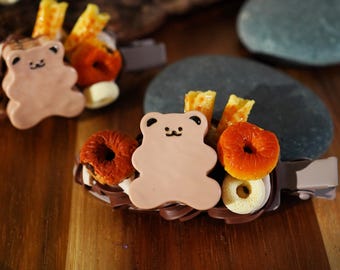 Kawaii Bear Hair Clips, Decoden Y2K Hair Accessories, Cutecore Decora Barrettes, Set of 2