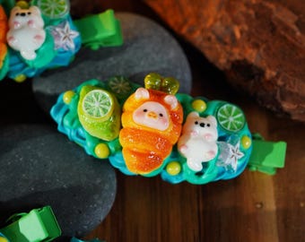 Kawaii Decoden Haarspangen, Decora & Y2K Haaraccessoires, Menhera Cutecore Haarspangen-Set (2er-Pack)