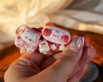 Kawaii Decoden Hair Clips, Decora & Y2K Hair Accessories, Set of 2