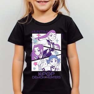 Huntrix Girls Youth Shirt,Kpop Demon Hunters Sweatshirt,Vintage Huntrix Hoodie, Pastel kawaii anime, Rumi Zoey Mira Graphic Tee,Kpop Huntrix