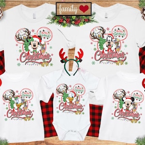 Custom Disney Family Christmas Shirt, Matching Christmas Tees, Personalized Disney Character Christmas Shirt, 2024 Mickey’s Very Merry Shirt