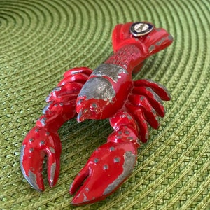 Vintage Red painted lobster bottle opener