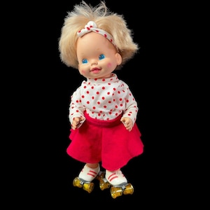 Rare Vintage 1980 Mattel Baby Skates Doll Roller Skates Wind Up Toy WORKS!