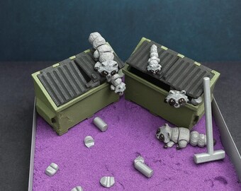 Racoon Dumpster Diorama Set for Small Mammals