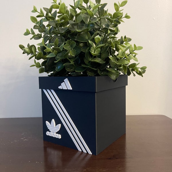 Box Planter Pot 3D Printed -Decor-Plant Pot For Indoor Plants- With Drainage Hole
