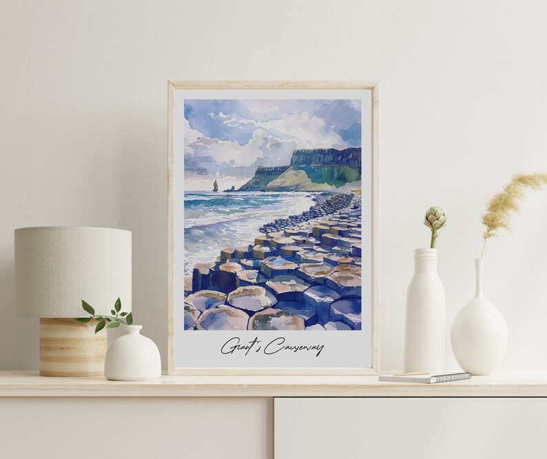 The Giant's Causeway Travel Print, Frameless, Wall Art, Northern