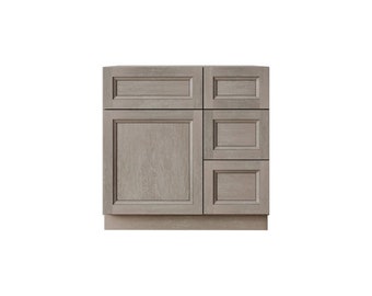 30" Bathroom Vanity With Drawers, Grey Bathroom Cabinet, Single  36in W x 34.5in H x 21in D Bathroom Cabinets