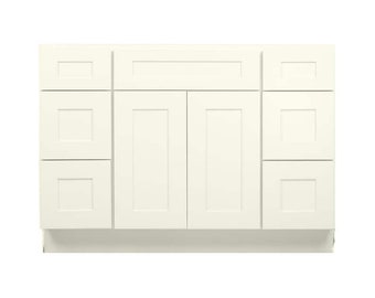 Bathroom Vanity 48 Inch, Vanity With Single Sink, Antique White Shaker Cabinet, Vanity  - 48" W x 34.5" H x 21" D