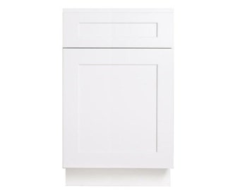 21" White Shaker Bathroom Vanity, Small Single Sink Base Vanity, Farmhouse Bath Cabinet