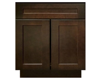 Espresso Shaker Bathroom Vanity 24 Inch, Single Sink Base Vanity, Dark Brown Vanities, Sink Top - 24 in. Wide x 34.5 in. High x 21 in. Deep