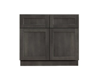 Bathroom Vanity 36 Inch, Gray Stained Shaker Vanity 36in W x 34.5in H x 21in D Bathroom Cabinets