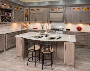 Winchester Grey Kitchen Cabinets Wood Kitchen Cabinets, Kitchen Storage, Modern Farmhouse Decor, Solid Wood Cabinet, Free Quote