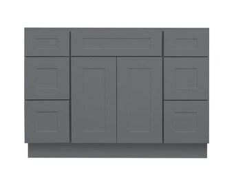 Gray 60 Inch Shaker Bathroom Vanity, Single Sink Vanity, Bathroom Cabinet Grey