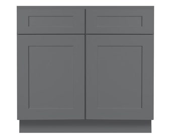 Bathroom Vanity 36 Inch, Gray Stained Shaker Vanity 36in W x 34.5in H x 21in D Bathroom Cabinets