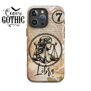 LIBRA ZODIAC SIGN iPhone Tough Case Vintage Style iPhone Cover Astrology Sign Libra Gift Idea Zodiac Accessory Mystical Unique Phone Case
