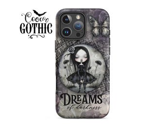 GOTH GIRL DREAMS Dark Gothic Schmetterling iPhone Grunge Floral Distressed Tough Case iPhone Cover